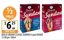 Supabarn Bulla Creamy Classic Sundaes offer