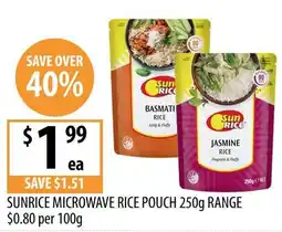 Supabarn Sunrice Microwave Rice Pouch offer