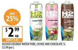 Supabarn H2COCO Coconut Water Pure, Lychee and Chocolate offer