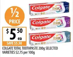 Supabarn Colgate Total Toothpaste offer