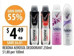 Supabarn Rexona Aerosol Deodorant offer