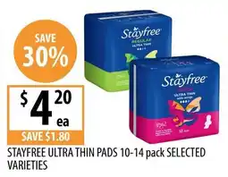 Supabarn Stayfree Ultra Thin Pads offer