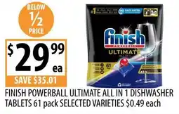 Supabarn Finish Powerball Ultimate All In 1 Dishwasher Tablets offer