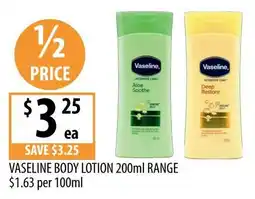 Supabarn Vaseline Body Lotion offer