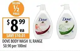 Supabarn Dove Body Wash 1L Range offer
