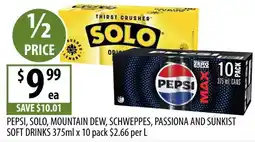 Supabarn Pepsi Solo Mountain Dew Schweppes Passiona and Sunkist Soft Drinks offer