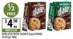 Supabarn Dare Iced Coffee Sachets 8 pack Range offer