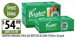Supabarn Coopers Original Pale Ale Bottles & Cans offer
