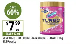 Supabarn Vanish Gold Pro Turbo Stain Remover Powder offer