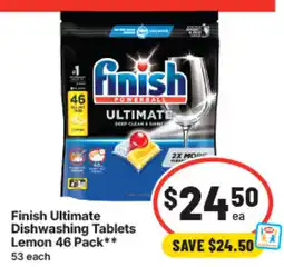 IGA Finish Ultimate Dishwashing Tablets Lemon offer