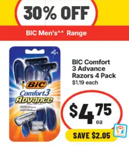 IGA BIC Comfort 3 Advance Razors offer