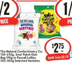 IGA The Natural Confectionery Co., Sour Patch Kids Bag or Pascall Lollies offer