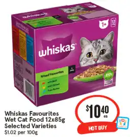 IGA Whiskas Favourites Wet Cat Food offer