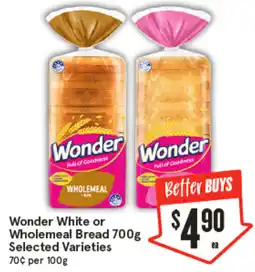 IGA Wonder White or Wholemeal Bread offer