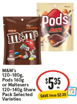 IGA M&M's, Pods or Maltesers Share Pack offer