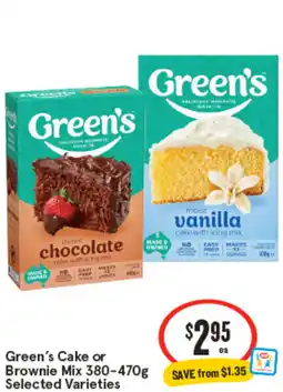 IGA Green's Cake or Brownie Mix offer