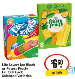 IGA Life Savers Ice Block or Peters Frosty Fruits offer