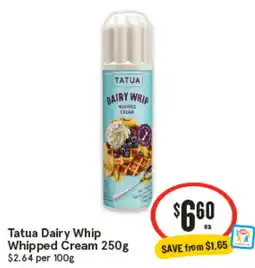 IGA Tatua Dairy Whip Whipped Cream offer
