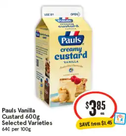 IGA Pauls Vanilla Custard offer