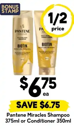 Drakes Pantene Miracles Shampoo or Conditioner offer
