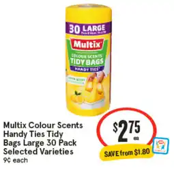 IGA Multix Colour Scents Handy Ties Tidy Bags Large offer