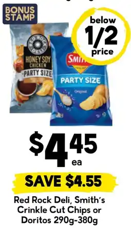 Drakes Red Rock Deli, Smith's Crinkle Cut Chips or Doritos offer