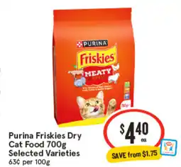 IGA Purina Friskies Dry Cat Food offer