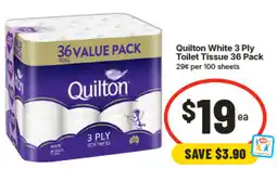 IGA Quilton White 3 Ply Toilet Tissue offer