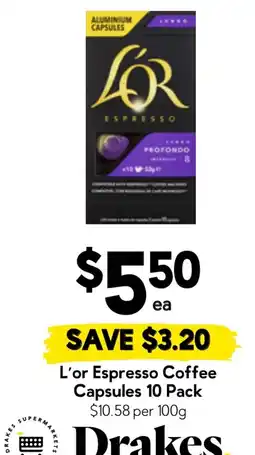Drakes L'or Espresso Coffee Capsules offer