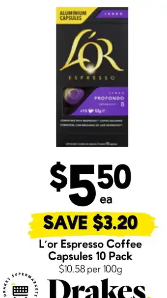 Drakes L'or Espresso Coffee Capsules offer