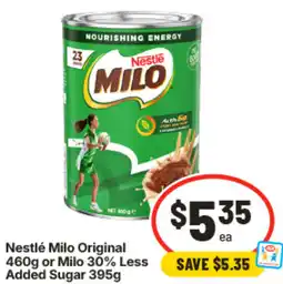IGA Nestlé Milo Original or Milo 30% Less Added Sugar offer
