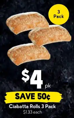 Drakes Ciabatta Rolls 3 Pack offer