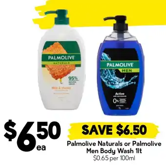 Drakes Palmolive Naturals or Palmolive Men Body Wash offer