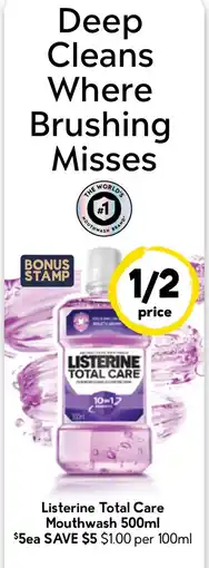 Drakes Listerine Total Care Mouthwash offer