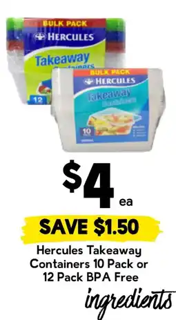Drakes Hercules Takeaway Containers offer
