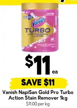 Drakes Vanish NapiSan Gold Pro Turbo Action Stain Remover offer