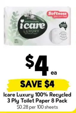 Drakes Icare Luxury 100% Recycled 3 Ply Toilet Paper offer