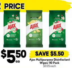 Drakes Ajax Multipurpose Disinfectant Wipes offer