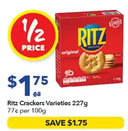 Ritchies Ritz Crackers Varieties offer
