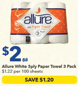 Ritchies Allure White 3ply Paper Towel offer