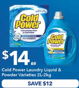 Ritchies Cold Power Laundry Liquid & Powder Varieties offer