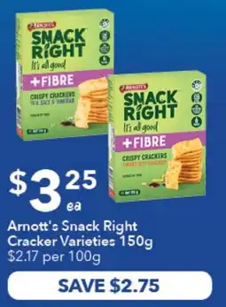 Ritchies Arnott's Snack Right Cracker Varieties offer