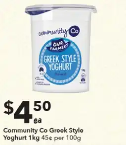 Ritchies Community Co Greek Style Yoghurt offer