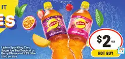 IGA Lipton Sparkling Zero Sugar Ice Tea Tropical or Berry Flavoured offer