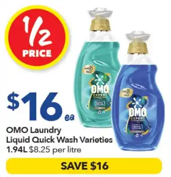 OMO Laundry Liquid Quick Wash Varieties