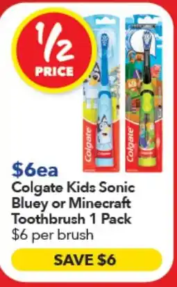 Ritchies Colgate Kids Sonic Bluey or Minecraft Toothbrush offer