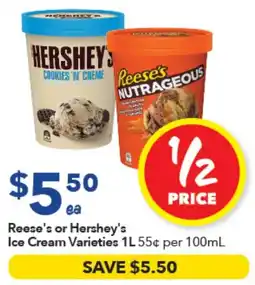 Ritchies Reese's or Hershey's Ice Cream Varieties offer
