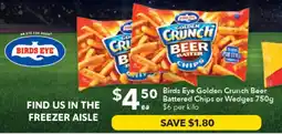 Ritchies Birds Eye Golden Crunch Beer Battered Chips offer