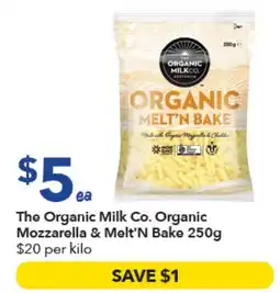 Ritchies The Organic Milk Co. Organic Mozzarella & Melt'n Bake offer