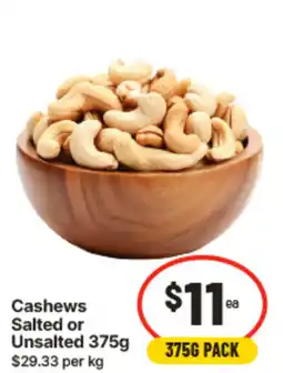 IGA Cashews Salted or Unsalted offer